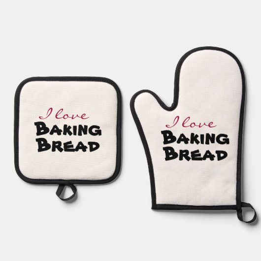 Ik hou van [aanpassen] ovenwant & pannenlap set (Voorkant)