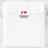 Ik hou van Aanvullende Verzekering Vierkante Sticker (Tas)