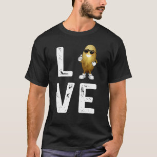 Ik hou van aardappelen met groenten op zonsonderga t-shirt