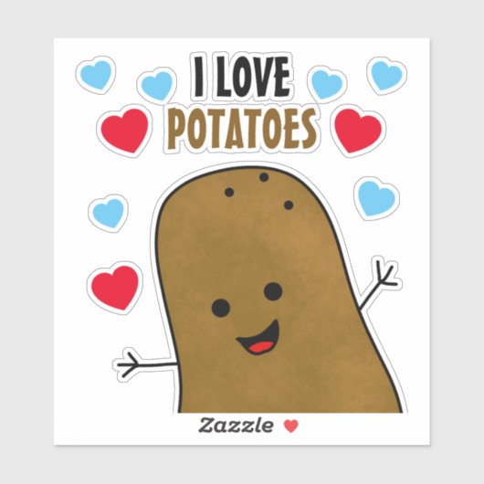 Ik hou van aardappelen sticker (Vel)