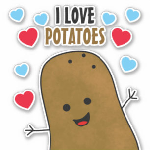 Ik hou van aardappelen sticker