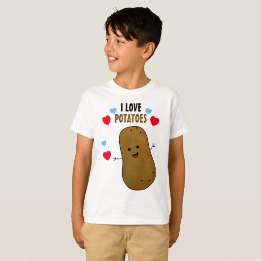 Ik hou van aardappelen t-shirt (Voorkant volledig)