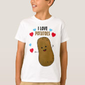 Ik hou van aardappelen t-shirt (Voorkant)