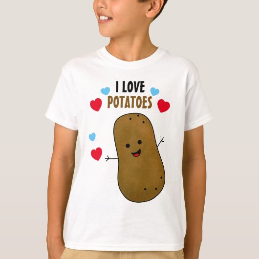 Ik hou van aardappelen t-shirt (Voorkant)