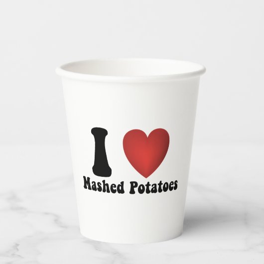 Ik hou van aardappelpuree Thanksgiving diner cadea Papieren Bekers (Voorkant)