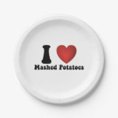 Ik hou van aardappelpuree Thanksgiving diner cadea Papieren Bordje (Voorkant)