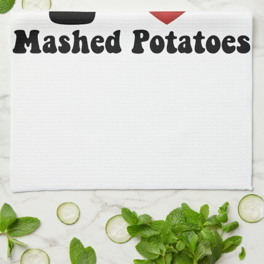 Ik hou van aardappelpuree Thanksgiving diner cadea Theedoek (Gevouwen)