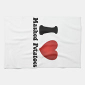 Ik hou van aardappelpuree Thanksgiving diner cadea Theedoek (Horizontaal)