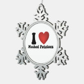 Ik hou van aardappelpuree Thanksgiving diner cadea Tin Sneeuwvlok Ornament (Rechts)