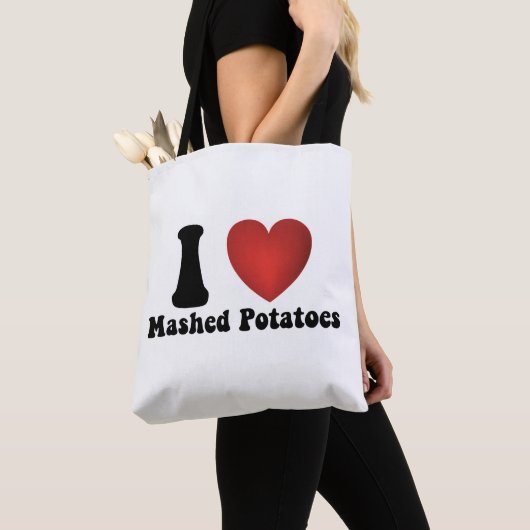 Ik hou van aardappelpuree Thanksgiving diner cadea Tote Bag (Dichtbij)