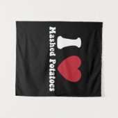 Ik hou van aardappelpuree Thanksgiving diner cadea Wandkleed (Voorkant (horizontaal))