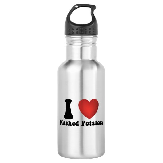 Ik hou van aardappelpuree Thanksgiving diner cadea Waterfles (Voorkant)