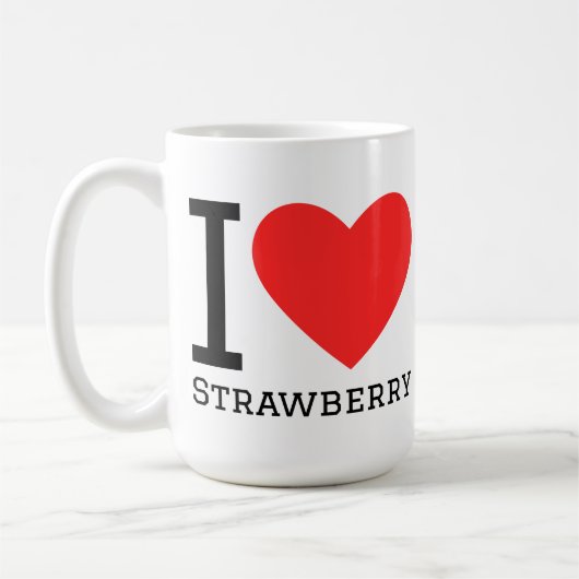 Ik hou van aardbei koffiemok (Links)
