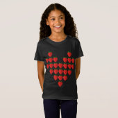 Ik hou van aardbeien bessen hart fruit kunst t-shirt (Voorkant volledig)