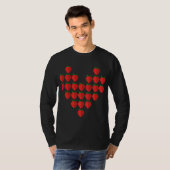 Ik hou van aardbeien bessen hart fruit kunst t-shirt (Voorkant volledig)