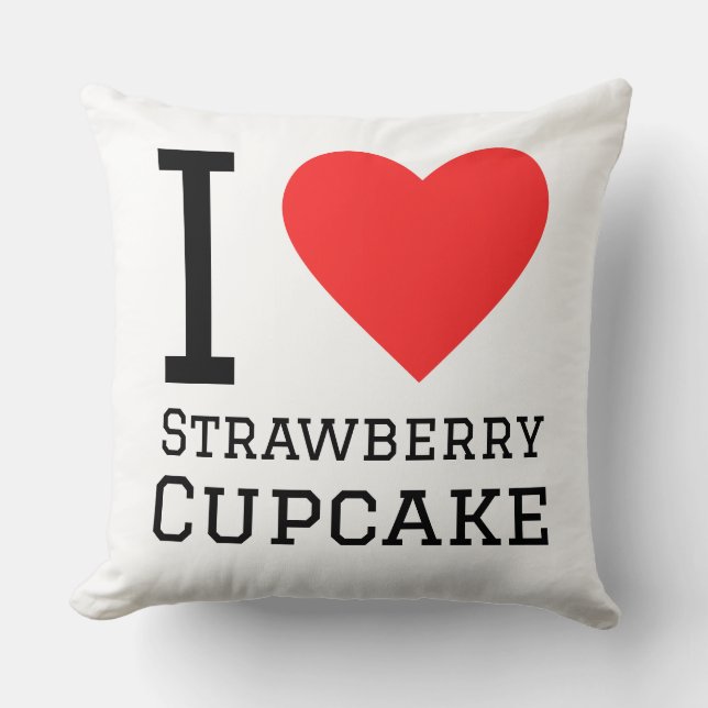 Ik hou van aardbeien cupcake kussen (Voorkant)