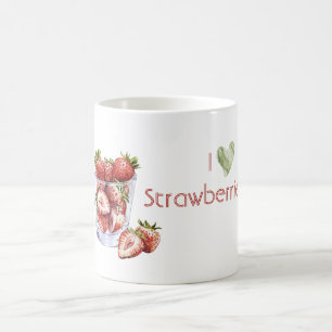Ik hou van aardbeien koffiemok