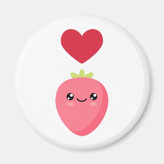 Ik hou van aardbeien magneet (Voorkant)