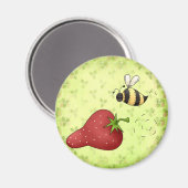 Ik hou van aardbeien magneet (Voorkant / Achterkant)