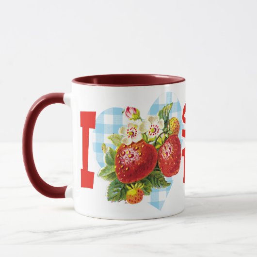 Ik hou van aardbeien mok (Links)