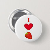 Ik hou van aardbeien ronde button 5,7 cm (Voorkant /achterkant)