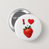 Ik hou van aardbeien ronde button 5,7 cm (Voorkant /achterkant)
