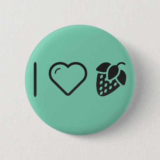 Ik hou van aardbeien ronde button 5,7 cm (Voorkant)