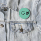 Ik hou van aardbeien ronde button 5,7 cm (In situ)