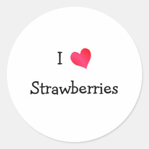 Ik hou van aardbeien ronde sticker