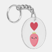 Ik hou van aardbeien sleutelhanger (Voorkant Links)