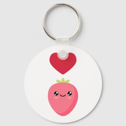 Ik hou van aardbeien sleutelhanger (Voorkant)