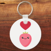 Ik hou van aardbeien sleutelhanger (Voorkant)