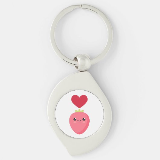 Ik hou van aardbeien sleutelhanger (Voorkant)