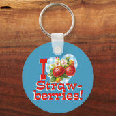 Ik hou van aardbeien sleutelhanger (Voorkant)