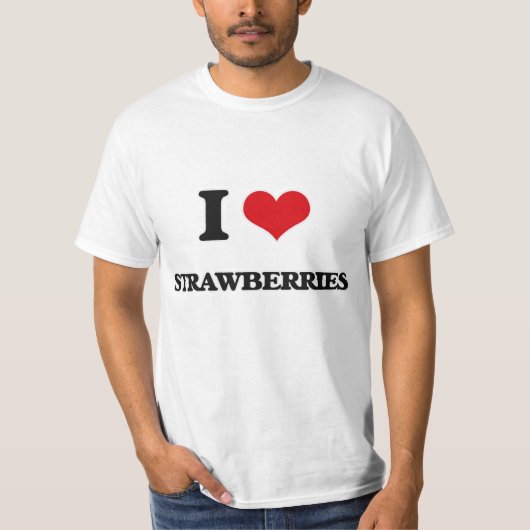 Ik hou van aardbeien t-shirt (Voorkant)