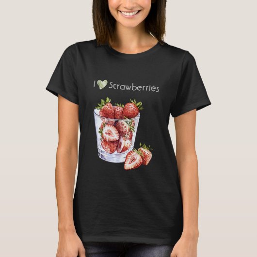 Ik hou van aardbeien  t-shirt (Voorkant)