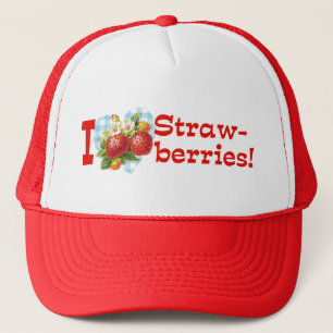 Ik hou van aardbeien trucker pet