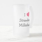 Ik hou van aardbeienmilkshakes matglas bierpul (Voorkant rechts)
