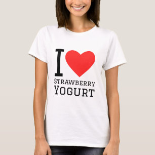 Ik hou van aardbeiyoghurt t-shirt