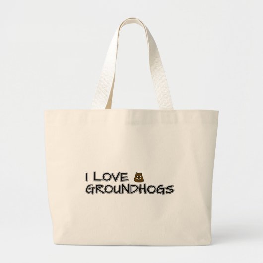 Ik hou van aardhogs grote tote bag (Voorkant)