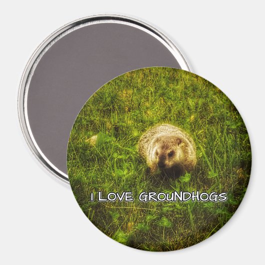 Ik hou van aardhogs magneet (Voorkant / Achterkant)