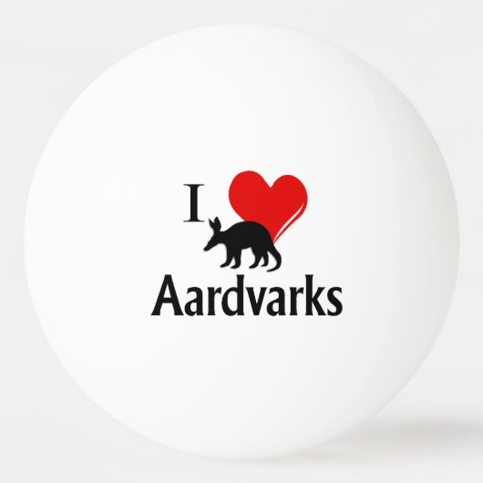 Ik hou van aardvarken pingpongbal (Voorkant)