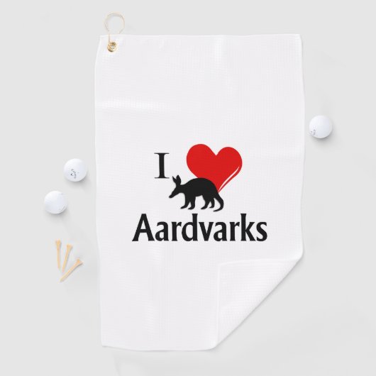 Ik Hou Van Aardvarkens Golfhanddoek (Insitu)