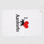 Ik Hou Van Aardvarkens Golfhanddoek (Horizontaal)