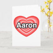 Ik hou van Aaron. Ik hou van je Aaron. Hart Kaart (Gele Bloem)