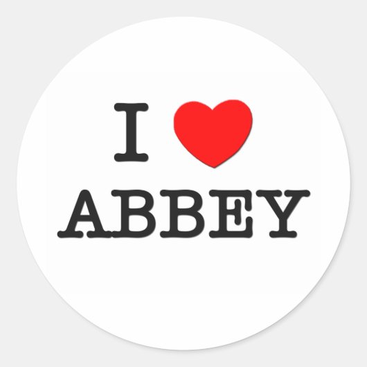 Ik hou van Abbey Ronde Sticker (Voorkant)