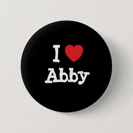 Ik hou van Abby hart T-Shirt Ronde Button 5,7 Cm (Voorkant)
