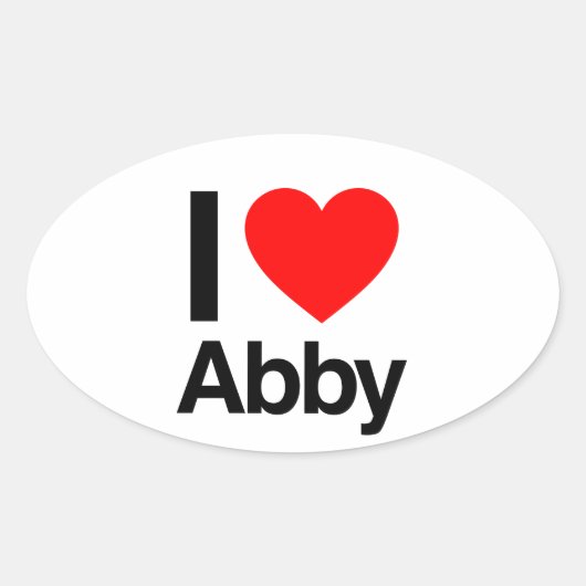 ik hou van abby ovale sticker (Voorkant)