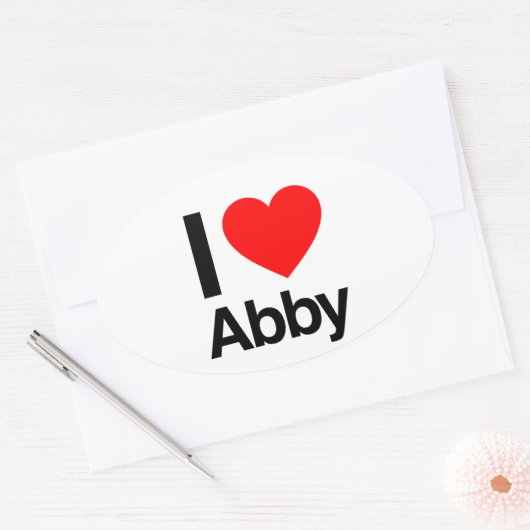 ik hou van abby ovale sticker (Envelop)