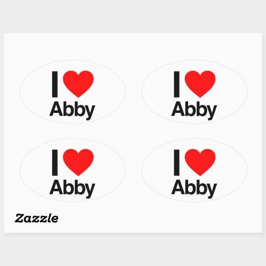 ik hou van abby ovale sticker (Vel)